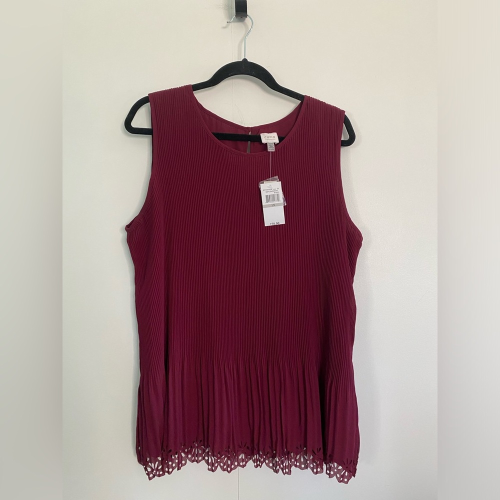 NWT Cupid Curvy Wine-Colored Top Size 1X
